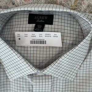NWT - J. Crew Men's Ludlow Cotton Checkered Shirt - Gray